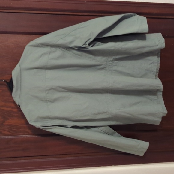 CJ Banks Green Button Down Shirt Jacket Shacket Size 3X - Picture 5 of 8